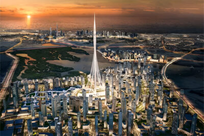 Aerial View of Dubai Creek Harbour, UAE