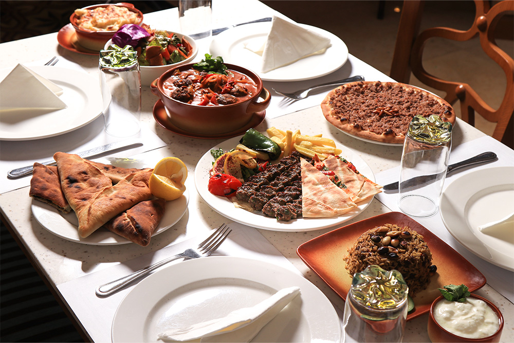 Arabian food offered in a restaurant