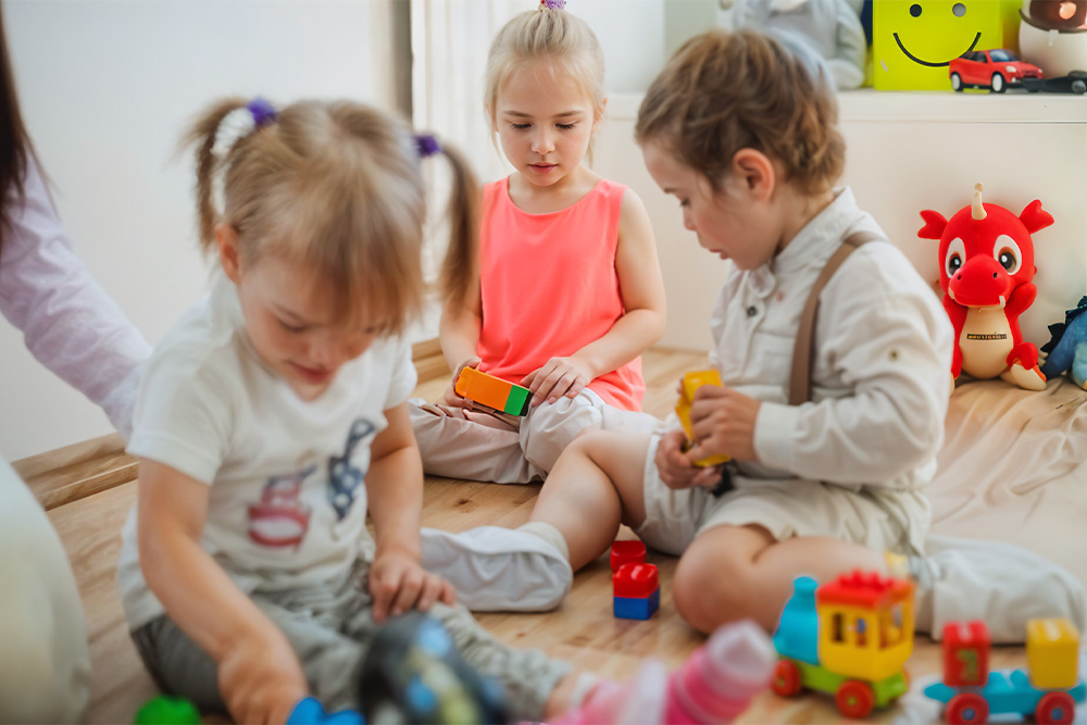 Pre-schoolers in a playroom