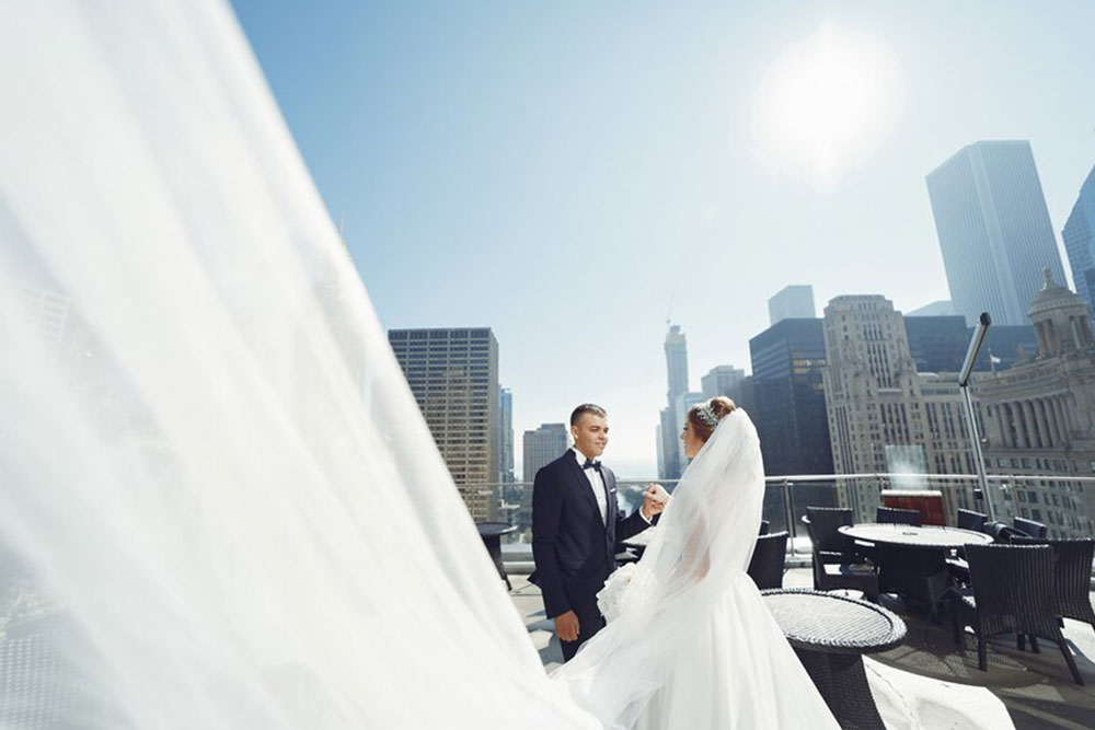 Beautiful wedding couple in Dubai