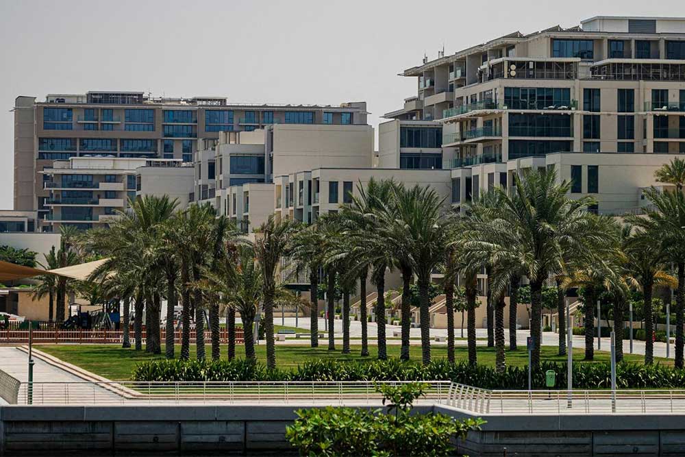 Al Raha beach area has Al Seef Village Mall and other amenities