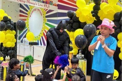 Batman birthday celebration at cheeky monkeys in Abu Dhabi