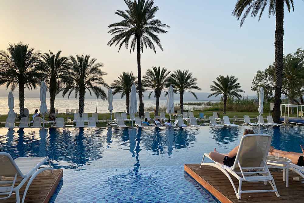 Poolside deck at 5-star hotel in Abu Dhabi