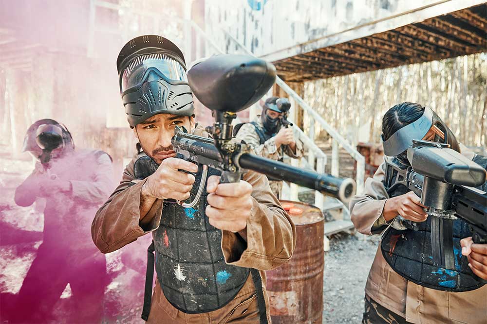 Man shooting at sharjah paintball park