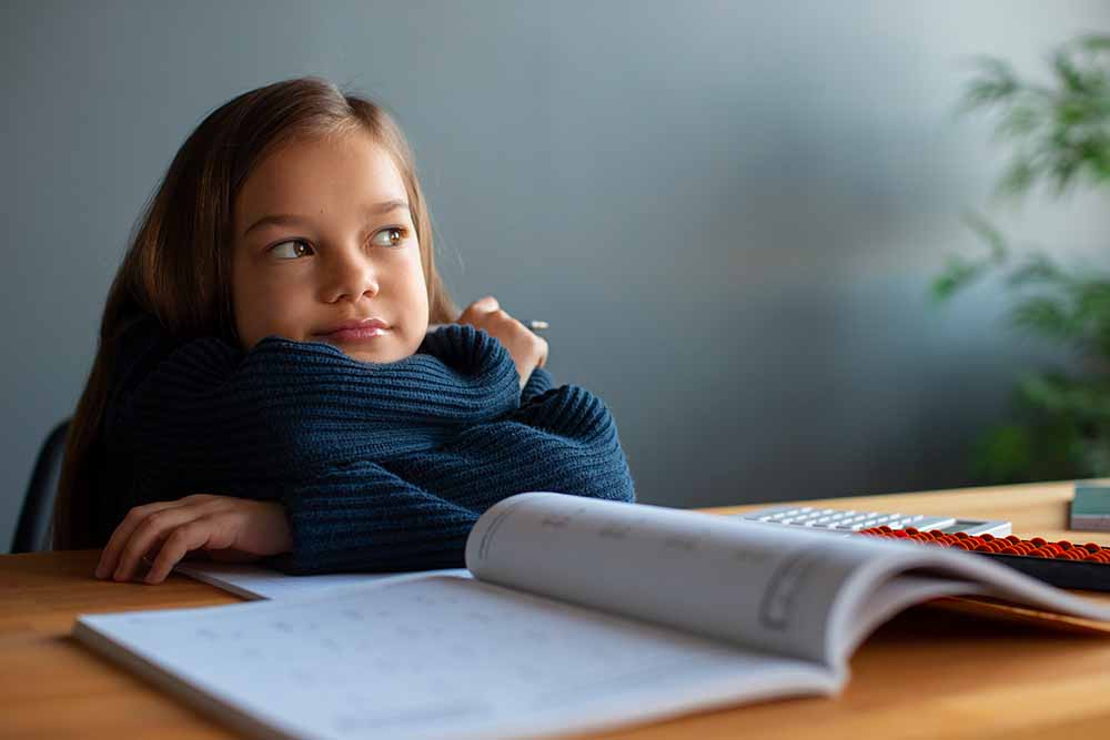 A kid studying in a UAE school