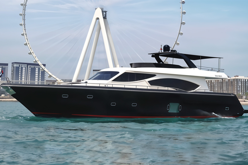 cruising around dubai at sky marine yachts