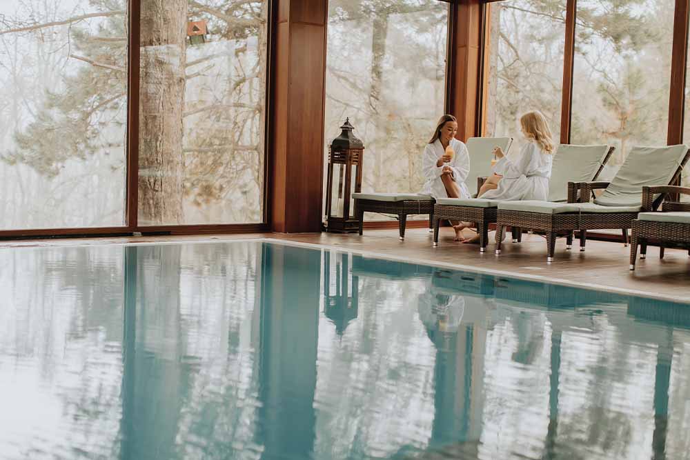 Swimming pool in a hotel 