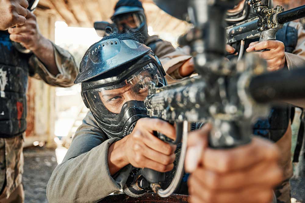 Teams playing at sharjah paintball park