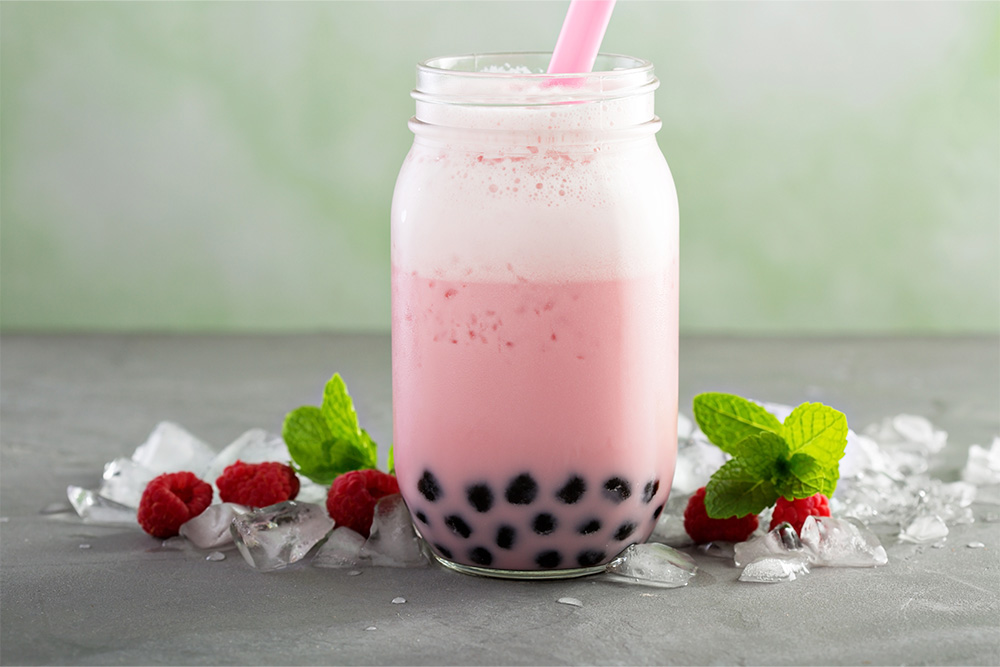 Strawberry bubble tea in sharjah