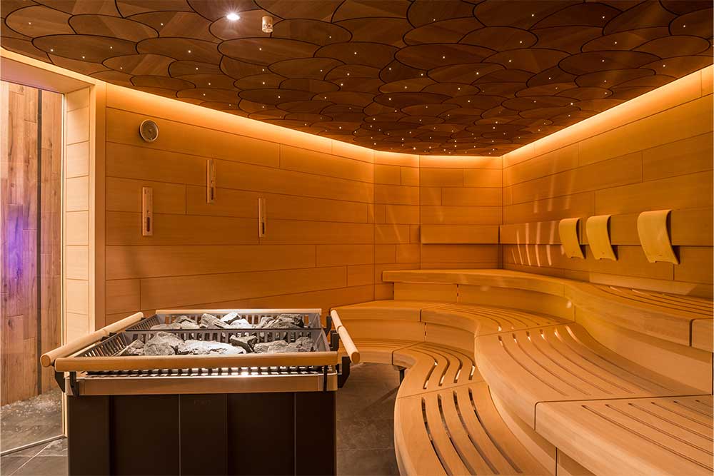 Luxurious sauna room in a 5-star hotel in Sharjah