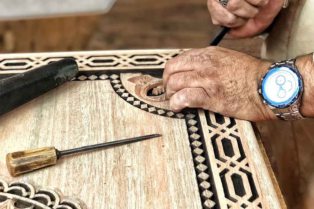 Carved wooden cabinets