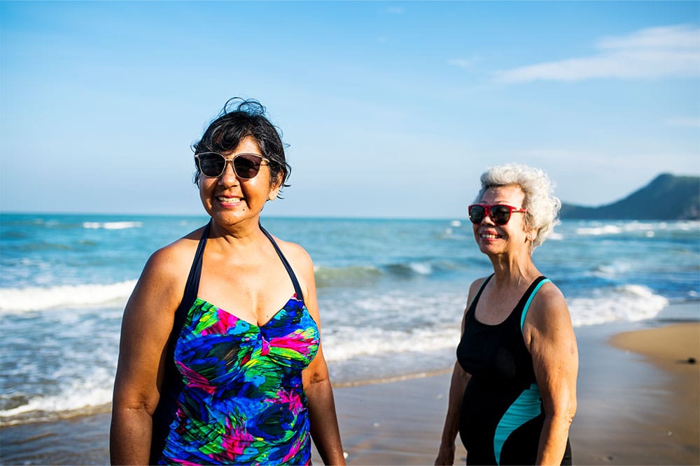 Ladies have a wonderful day at the beach