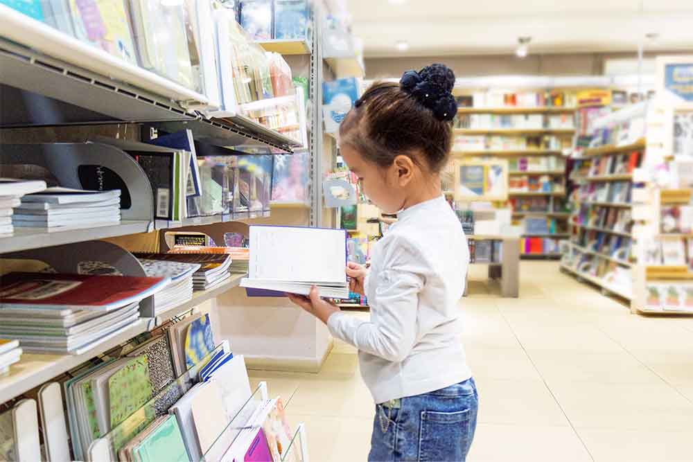 School supplies in a bookstore in Abu Dhabi 