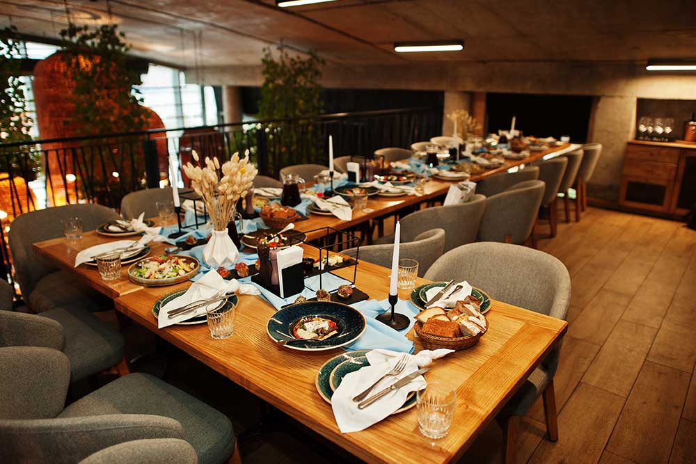 Turkish breakfast at the table in the restaurants