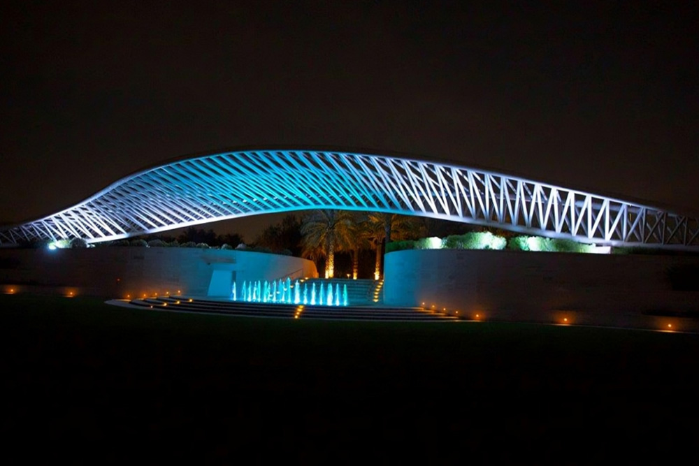 Amphitheatre at Umm Al Emarat Park at night in abu dhabi