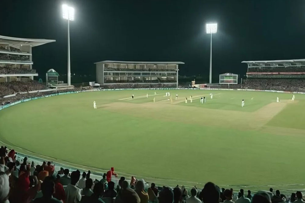 Cricket Match in a Stadium