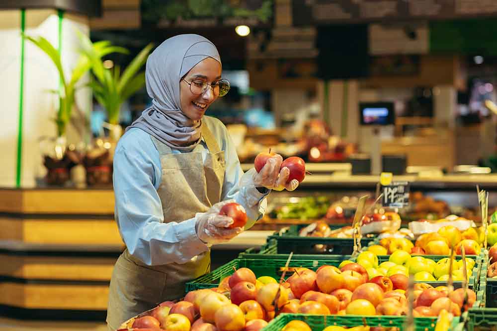 Grocery store workers