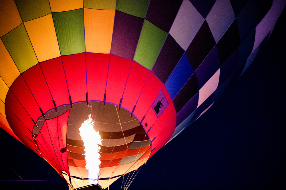 Black and Multicolored Hot-Air Balloon