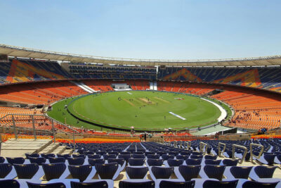 A wide-angle view of Dubai International Cricket Stadium