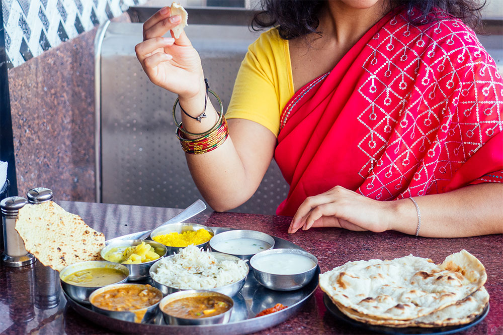 Indian traditional vegetarian thali 