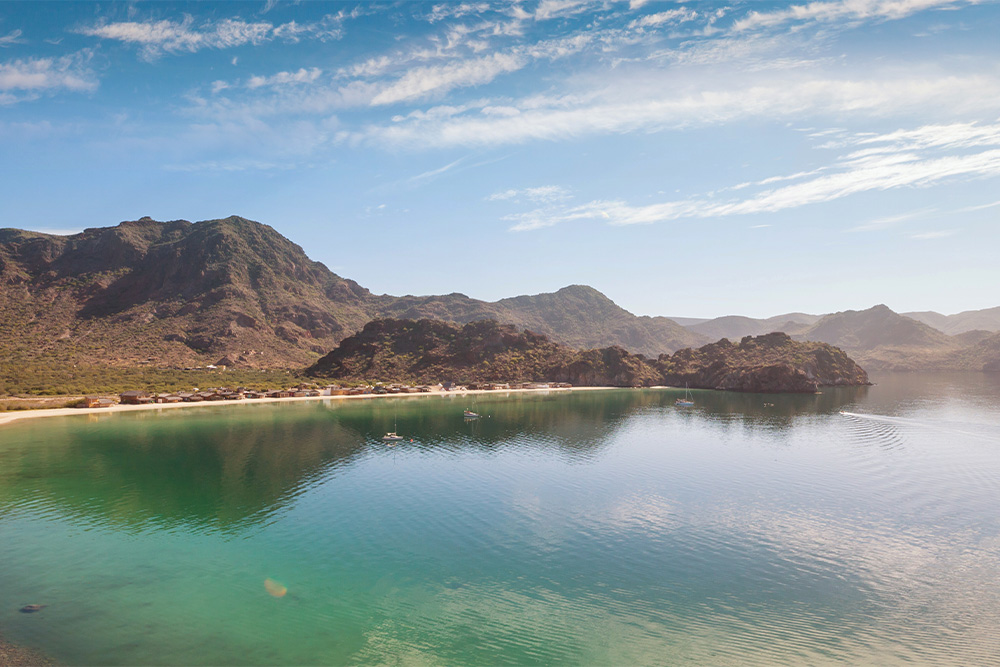 lakeview with mountains in the background