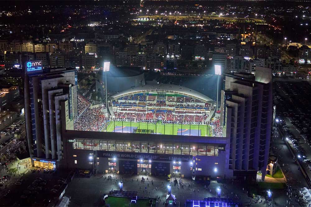 abu dhabi football stadium bird eye view