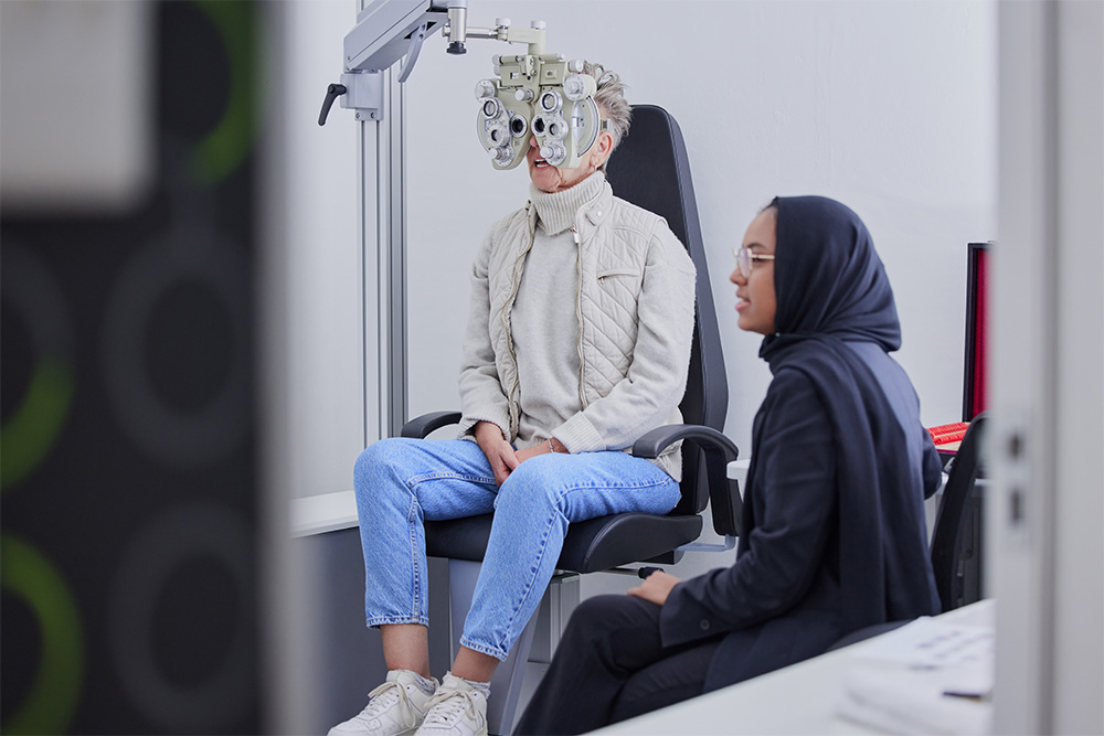 Eye test in process for a driving licence in Dubai