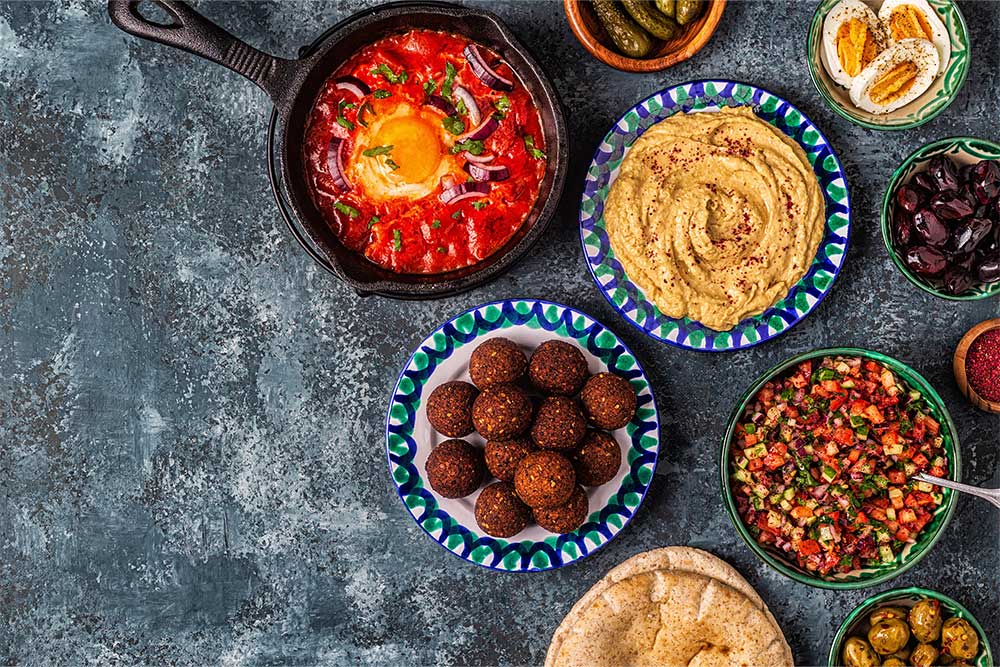 traditional falafel and hummus in egyption restaurants abu dhabi