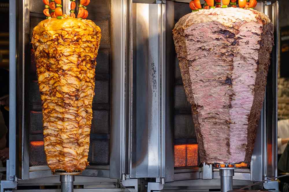 Shawarma making at Bait El Khetyar