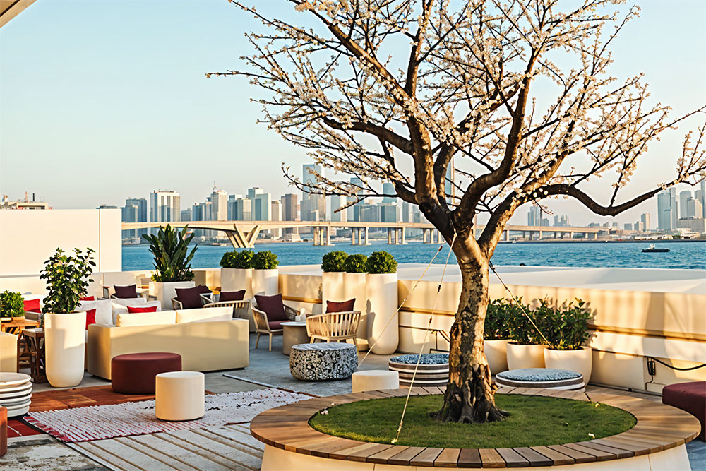 A view of Art Lounge Louvre, A Rooftop Restaurant in Abu Dhabi