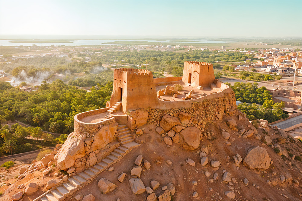 Side view of Dhayah Fort in Ras Al Khaimah