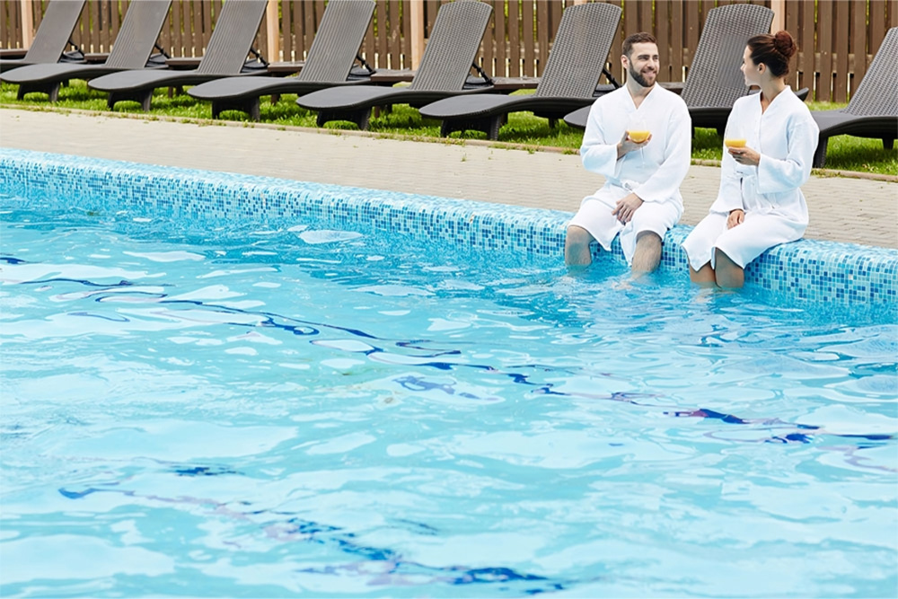 Luxury swimming pool of the hotel