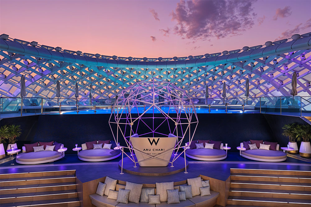 A view of Wet Deck, A Rooftop Restaurant in Abu Dhabi