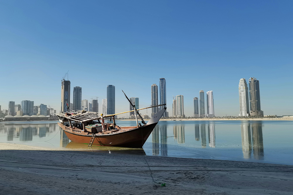 boat on a beachside in sharjah