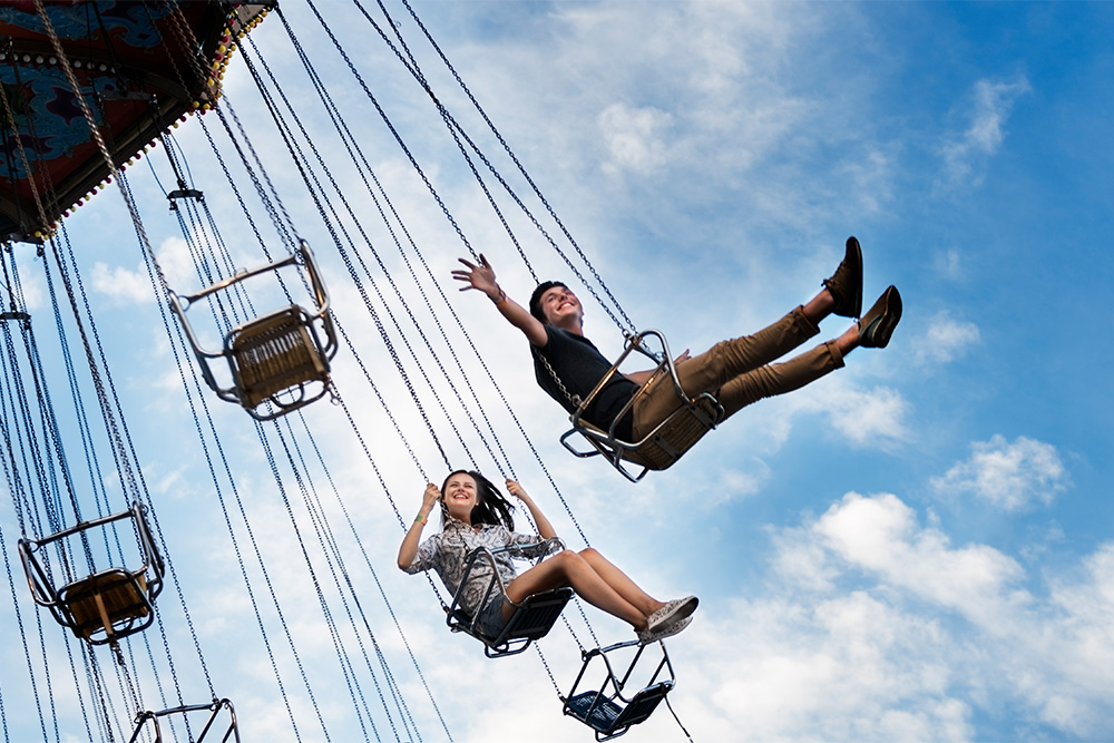 soaring in the skies on the swing 