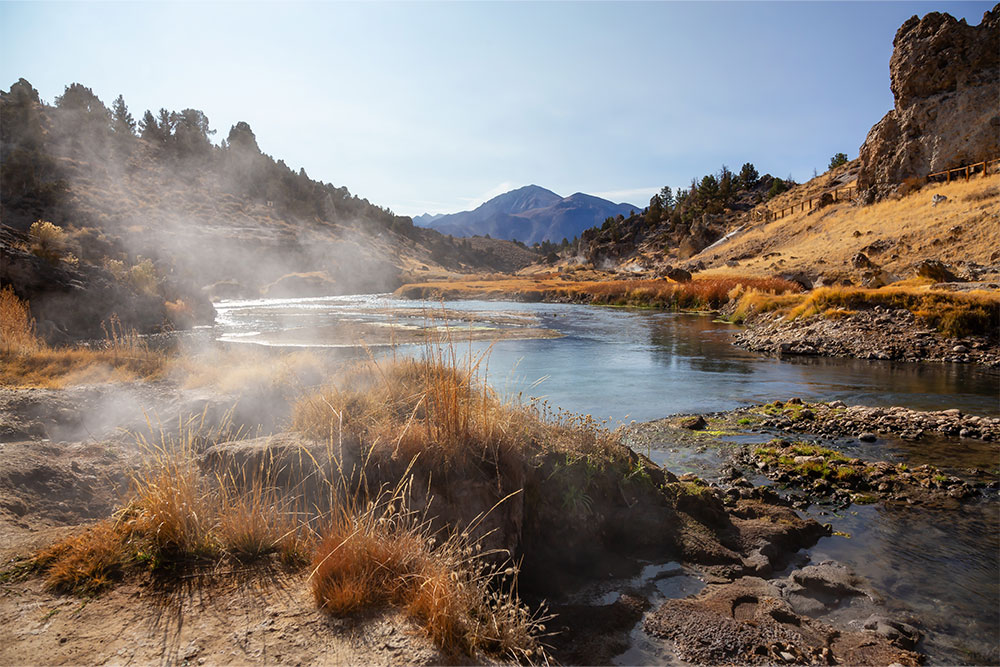 View of natural Hot Springs at Green Mubazzarah Park