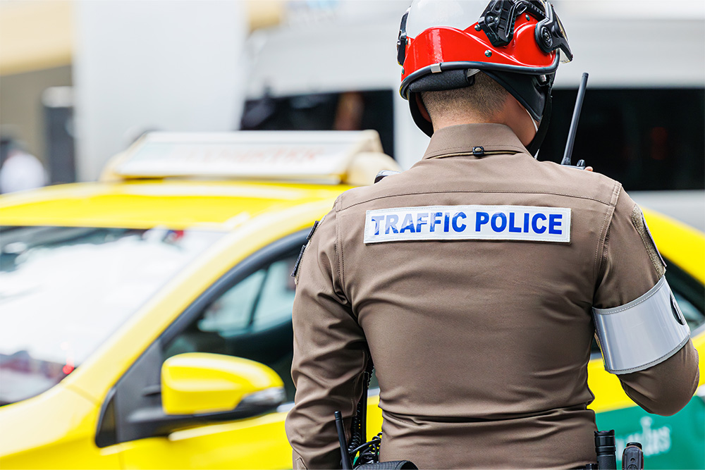 Traffic police on a road
