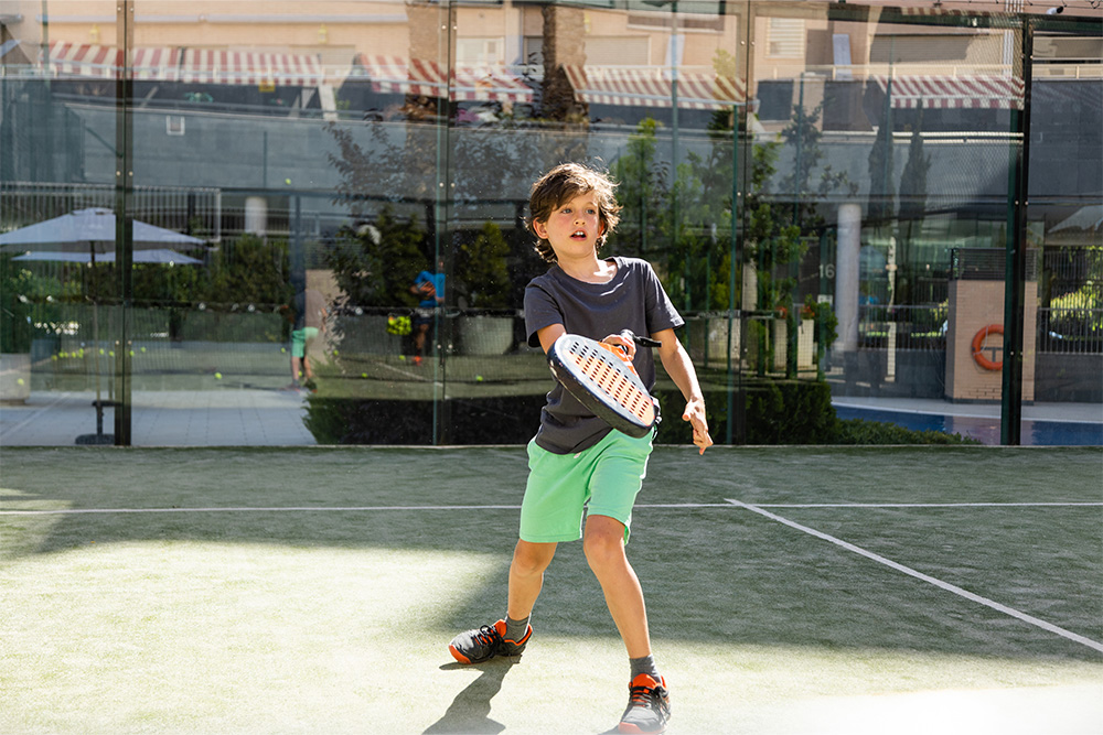 Learning tennis at Tennis 360 in Dubai