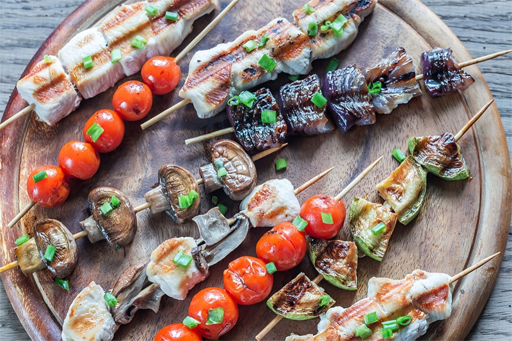 skewers at Streetery Foodhall