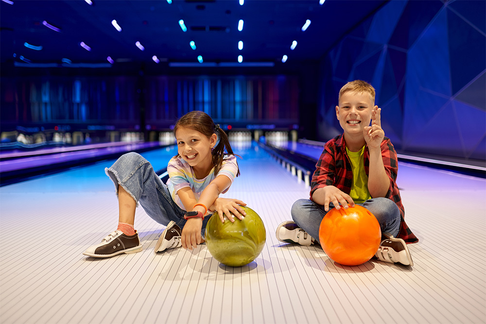 enjoying bowling in Dubai 