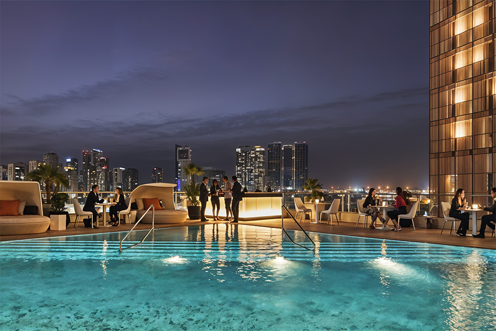 A View of Eclipse Terrace Lounge, A Rooftop Restaurant in Abu Dhabi