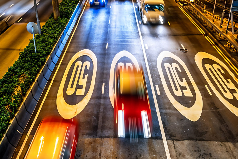 Speed limits on a road