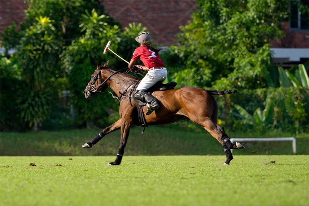 A polo player in Dubai Polo and Equestrian Club