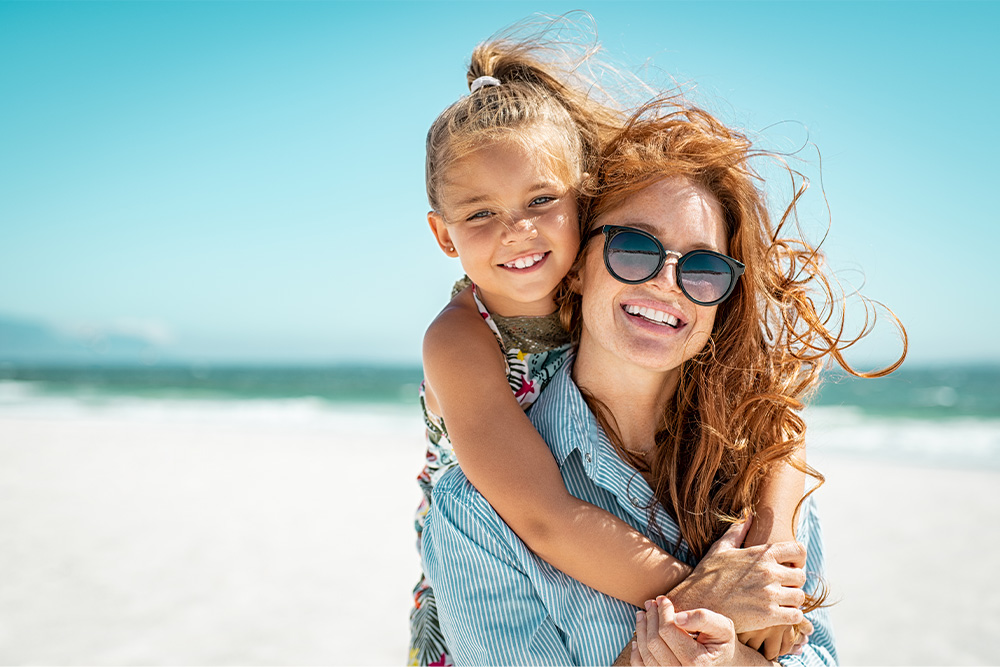 mother and daughter duo at the beach