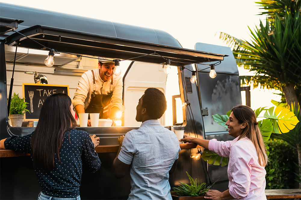 buying food from a food truck