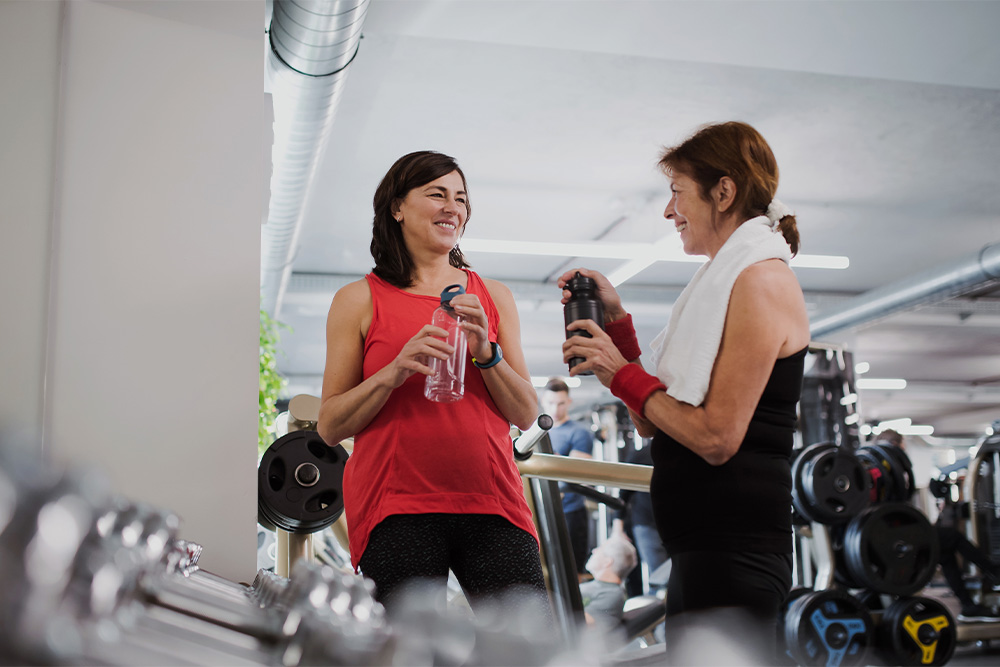 Socialising in a ladies-only gym