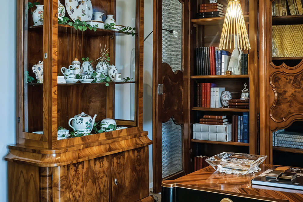 Antique furniture at an antique items shop in Dubai