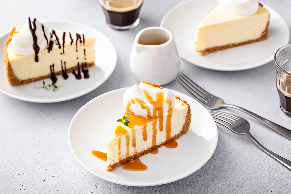 Cheesecakes served at an American restaurant in Abu Dhabi