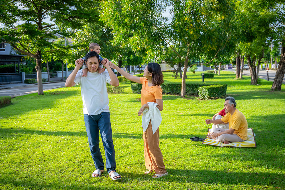 Family enjoying in the park