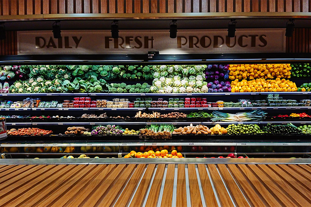 A vegetable isle in a supermarket